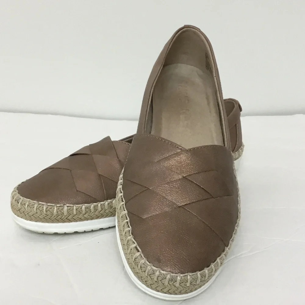 Anne Klein Metallic Bronze  Woven Espadrille Slip-Ons size 8